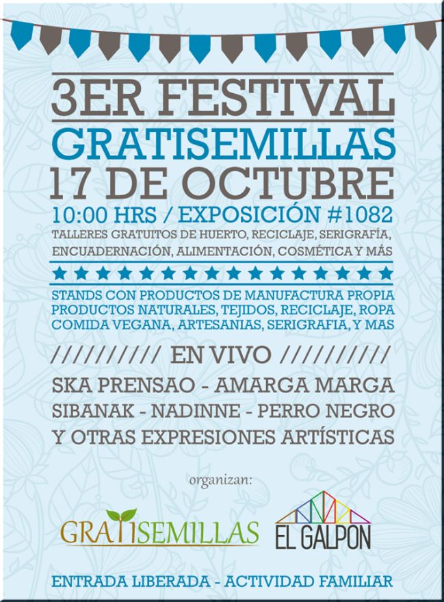 Chile,Santiago: 3er Festival Gratisemillas