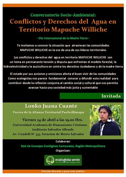 Conversatorio: Conflictos y Derechos del Agua en Territorio Mapuche Williche