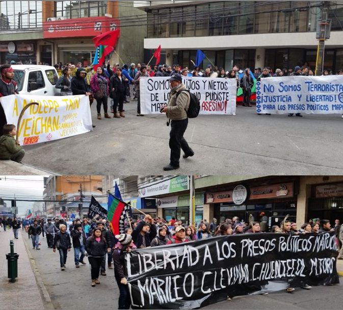 Manifestantes marcharon por Temuco en apoyo a comuneros mapuche en huelga de hambre