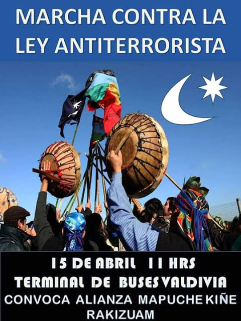 Valdivia- Marcha mapuche contra ley antiterrorista del estado chileno