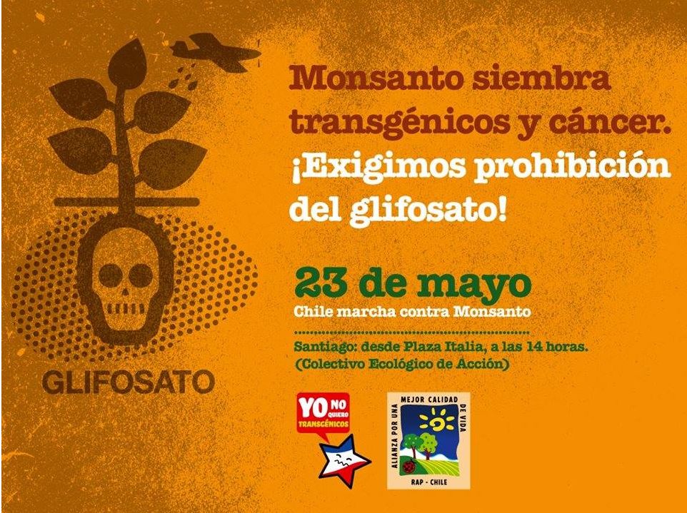Santiago, Chile Marcha contra Monsanto: exigimos prohibición del glifosato