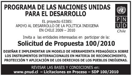 Consultoria para elaboración de materiales sobre derechos de los pueblos indígenas en Chile