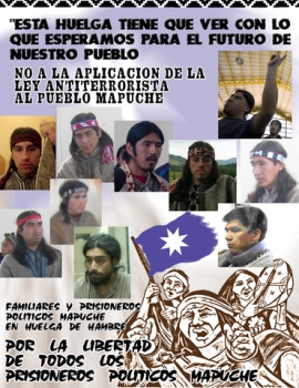 Prisioneros políticos mapuche en huelga de hambre en Angol