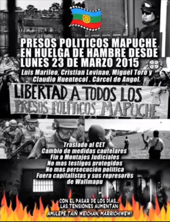 Freddy Marileo, vocero de los Presos Políticos Mapuche que llevan 46 días en huelga de hambre