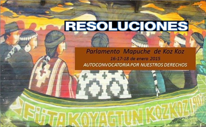 Las resoluciones del Parlamento Mapuche de Koz Koz 2015