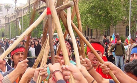 Mapuches aprovecharon para reclamar 