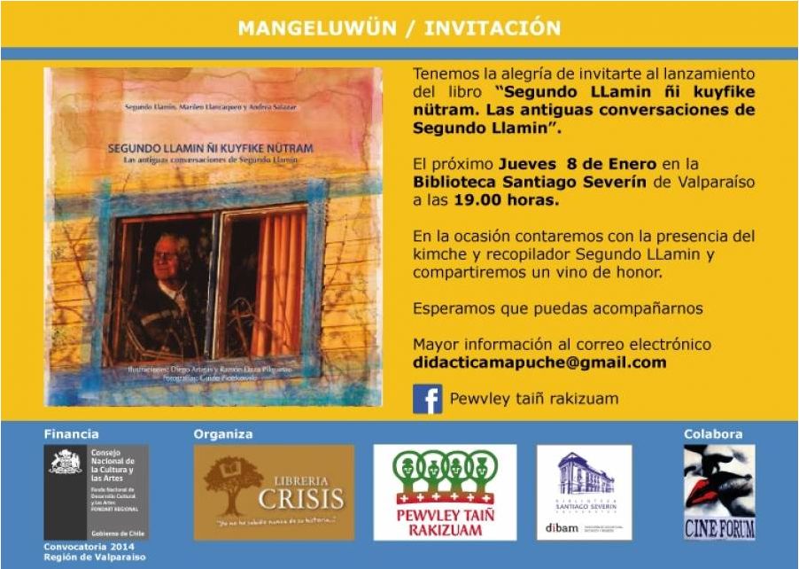 libro “Segundo LLamin ñi kuyfike nütram. Las antiguas conversaciones de Segundo Llamin”