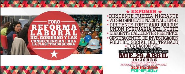 Santiago: Foro Reforma Laboral del Gobierno y sus consecuencias en la Clase Trabajadora