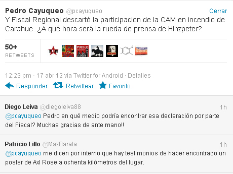 Asegura que la fiscalía descartó la participación de la CAM en el incendio en Carahue