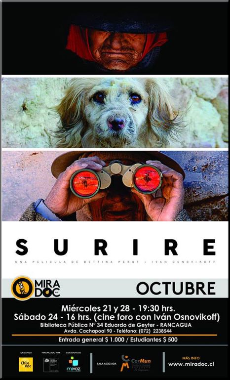 Chile,Rancagua: SURIRE: cine-foro con el director Iván Osnovikoff 