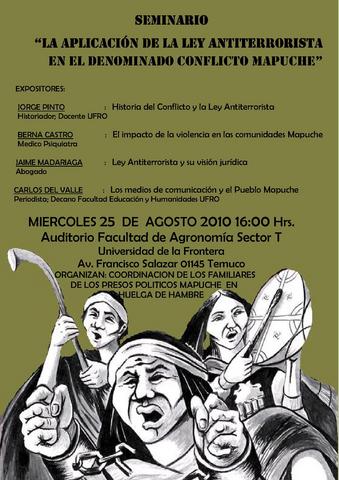 Seminario Ley Antiterrorista, en el denominado conflicto mapuche