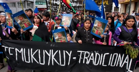 Manifestación Mapuche realizada en Temuco